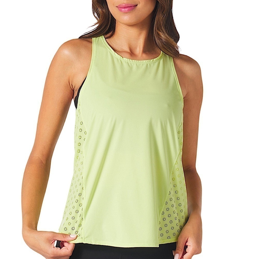 NEW Glyder Keen tank top size S laser cut racerback honey dew green
